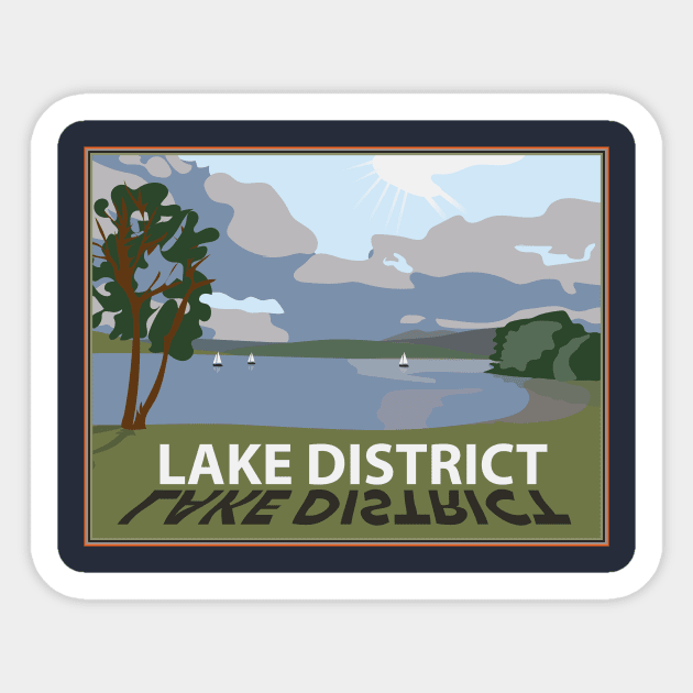 Lake District Cumbria England UK. Lake Windermere Sticker by ownedandloved